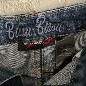 BISOU BISOU Bootcut Distressed Stretch Jeans Size 12